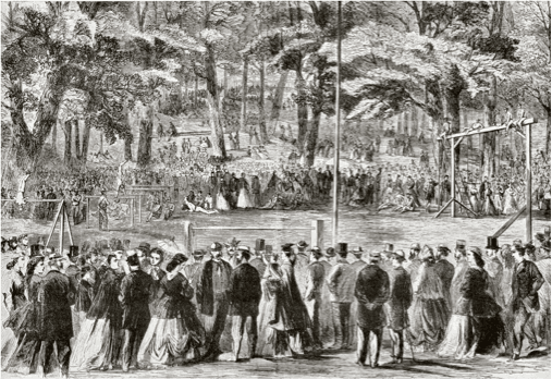 An early gymnastics festival in Germany.